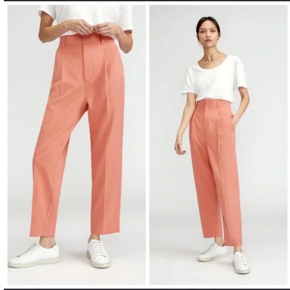 NEW Everlane The Tencel Way-high High Rise taper pleated trouser pants - Picture 1 of 9